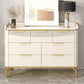 Glam Stone Chest Bedroom Storage Chest in White with Metal Legs 7 Clearhalo 'Bedroom Furniture' 'Dressers & Chests' 'dressers_chests' 'furn' 'furn_dressers_chests' 'Furniture' 6498939