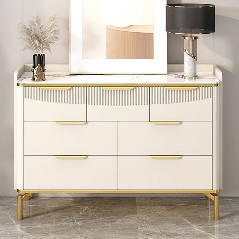 Glam Stone Chest Bedroom Storage Chest in White with Metal Legs 7 Clearhalo 'Bedroom Furniture' 'Dressers & Chests' 'dressers_chests' 'furn' 'furn_dressers_chests' 'Furniture' 6498939