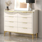 Glam Stone Chest Bedroom Storage Chest in White with Metal Legs Clearhalo 'Bedroom Furniture' 'Dressers & Chests' 'dressers_chests' 'furn' 'furn_dressers_chests' 'Furniture' 6498940