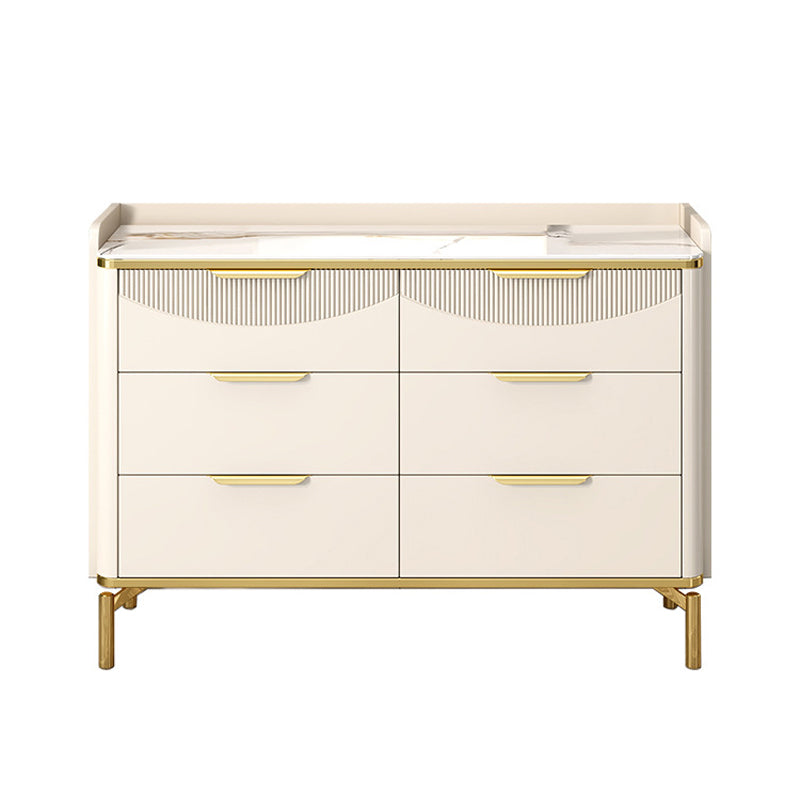 Glam Stone Chest Bedroom Storage Chest in White with Metal Legs Clearhalo 'Bedroom Furniture' 'Dressers & Chests' 'dressers_chests' 'furn' 'furn_dressers_chests' 'Furniture' 6498944
