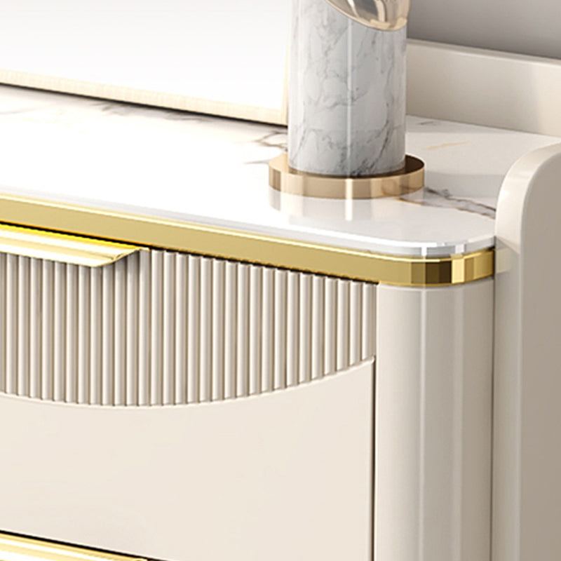 Glam Stone Chest Bedroom Storage Chest in White with Metal Legs Clearhalo 'Bedroom Furniture' 'Dressers & Chests' 'dressers_chests' 'furn' 'furn_dressers_chests' 'Furniture' 6498948