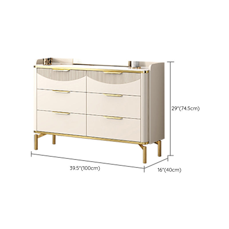 Glam Stone Chest Bedroom Storage Chest in White with Metal Legs Clearhalo 'Bedroom Furniture' 'Dressers & Chests' 'dressers_chests' 'furn' 'furn_dressers_chests' 'Furniture' 6498952