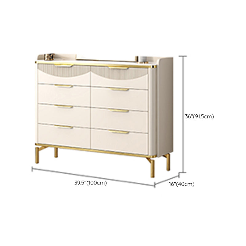 Glam Stone Chest Bedroom Storage Chest in White with Metal Legs Clearhalo 'Bedroom Furniture' 'Dressers & Chests' 'dressers_chests' 'furn' 'furn_dressers_chests' 'Furniture' 6498954