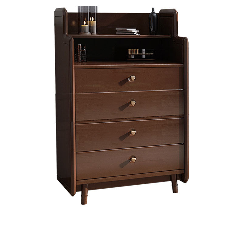 Glam Vertical Solid Wood Storage Chest Bedroom Chest with Drawers Nut-Brown 4 Clearhalo 'Bedroom Furniture' 'Dressers & Chests' 'dressers_chests' 'furn' 'furn_dressers_chests' 'Furniture' 6498977