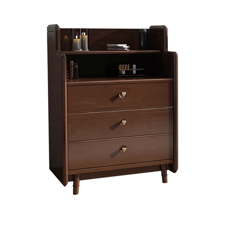 Glam Vertical Solid Wood Storage Chest Bedroom Chest with Drawers Nut-Brown 3 Clearhalo 'Bedroom Furniture' 'Dressers & Chests' 'dressers_chests' 'furn' 'furn_dressers_chests' 'Furniture' 6498980