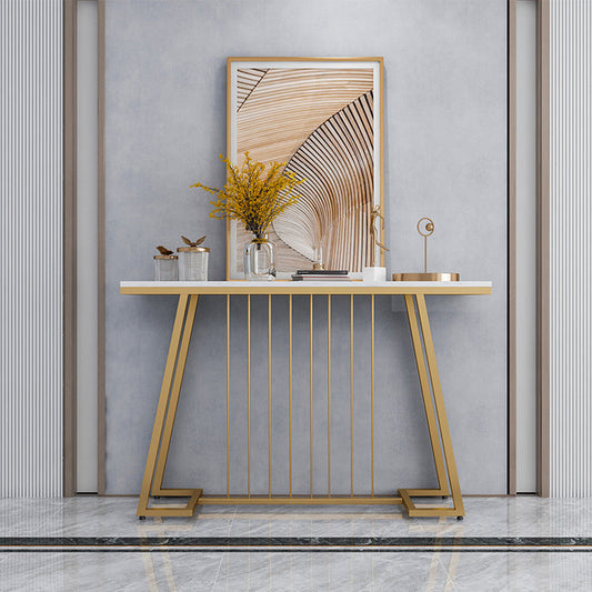 31.5" Tall Marble Console Table 1-shelf Stain Resistant End Table