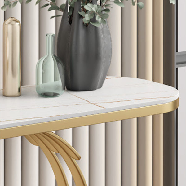 31" H Glam Console Accent Table Antique Finish Console Sofa Table Clearhalo 'Console Tables' 'console_tables' 'Entry & Mudroom Furniture' 'furn' 'furn_console_tables' 'Furniture' 6499165