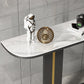 Modern Stone Console Table 11.81" W Half Moon Accent Table for Hall Clearhalo 'Console Tables' 'console_tables' 'Entry & Mudroom Furniture' 'furn' 'furn_console_tables' 'Furniture' 6499214