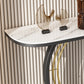 Stone Half Moon Accent Tabla 11.81 "W Mesa de consola de 1 estante para Hall