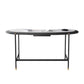 Contemporary Writing Desk Home Stone Office Desk with Black Legs Clearhalo 'furn' 'furn_office_desk' 'Furniture' 'Office Desks' 'Office Furniture' 'office_desk' 6499887