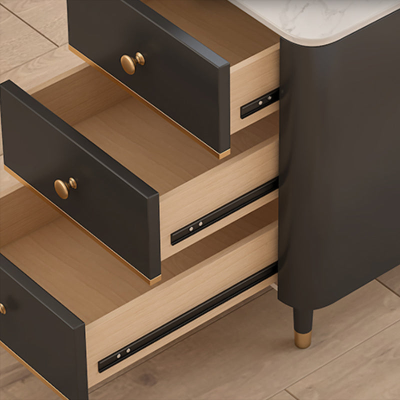 White Pedestal Writing Desk Glam Office Desk with 3 Storage Drawers Clearhalo 'furn' 'furn_office_desk' 'Furniture' 'Office Desks' 'Office Furniture' 'office_desk' 6499901