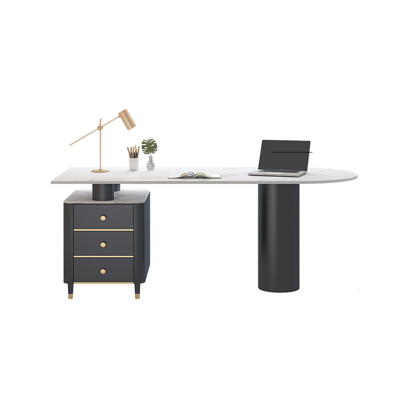 Glam voetstuk Writing Desk White 3 Lads Office Desk met metalen benen