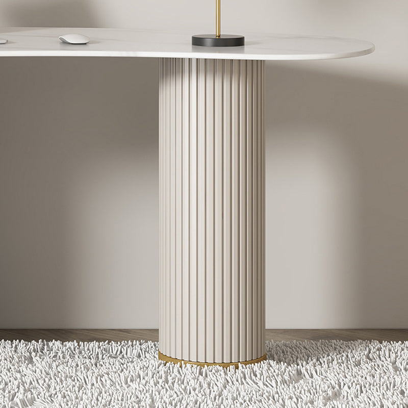 Hedendaags kantoor Desk Stone Writing Desk in wit met laden