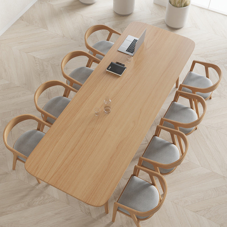 Contemporary Solid Wood Executive Desk Curved Natural Office Desk 63"L x 27.6"W x 29.5"H Clearhalo 'furn' 'furn_office_desk' 'Furniture' 'Office Desks' 'Office Furniture' 'office_desk' 6499991