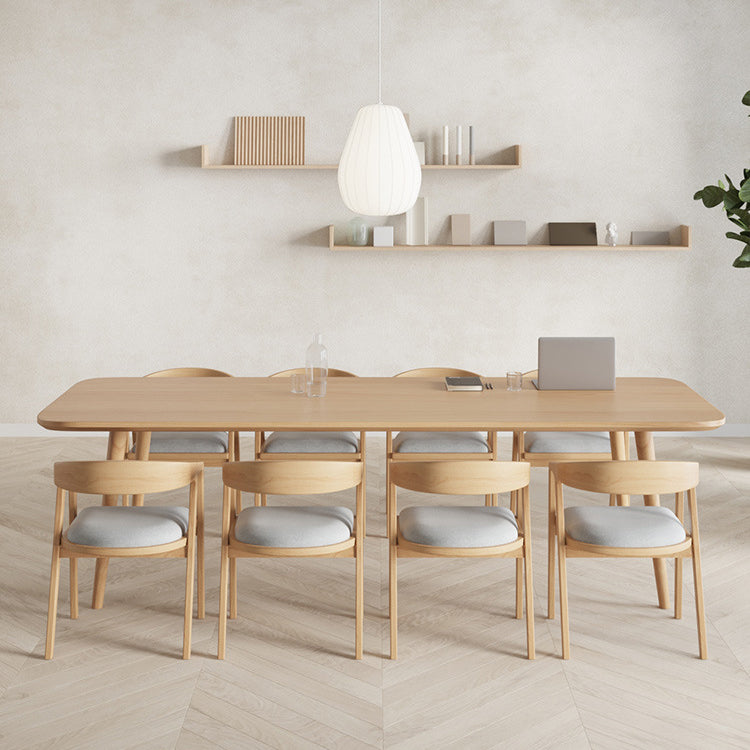 Contemporary Solid Wood Executive Desk Curved Natural Office Desk Clearhalo 'furn' 'furn_office_desk' 'Furniture' 'Office Desks' 'Office Furniture' 'office_desk' 6499997