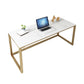 Glam Marble Office Desk 1-plank rechthoekig schrijfbureau met metalen benen