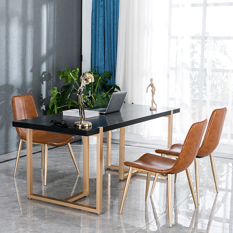 Glam massief hout schrijfdesk 29.53 "Tall Sled Base Office bureau