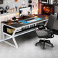 Modern Wood Computer Desk Rectangular Sled Office Desk with Storage