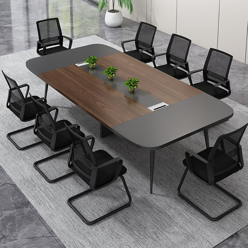 Bureau de bureau incurvé industriel Bureau d'écriture piédestal avec des jambes en métal