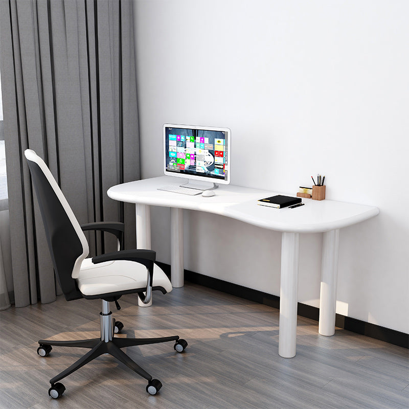 Modern Solid Wood Writing Desk 29.53" Tall Parsons Base Office Desk 63"L x 31.5"W x 29.5"H White Clearhalo 'furn' 'furn_office_desk' 'Furniture' 'Office Desks' 'Office Furniture' 'office_desk' 6500165