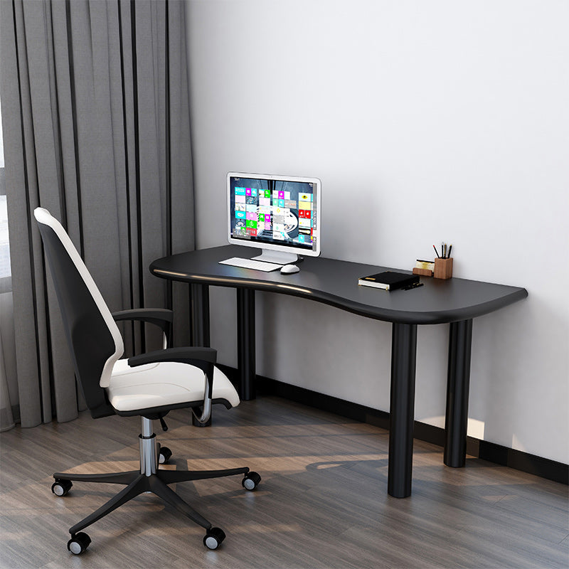 Modern Solid Wood Writing Desk 29.53" Tall Parsons Base Office Desk 63"L x 31.5"W x 29.5"H Black Clearhalo 'furn' 'furn_office_desk' 'Furniture' 'Office Desks' 'Office Furniture' 'office_desk' 6500166