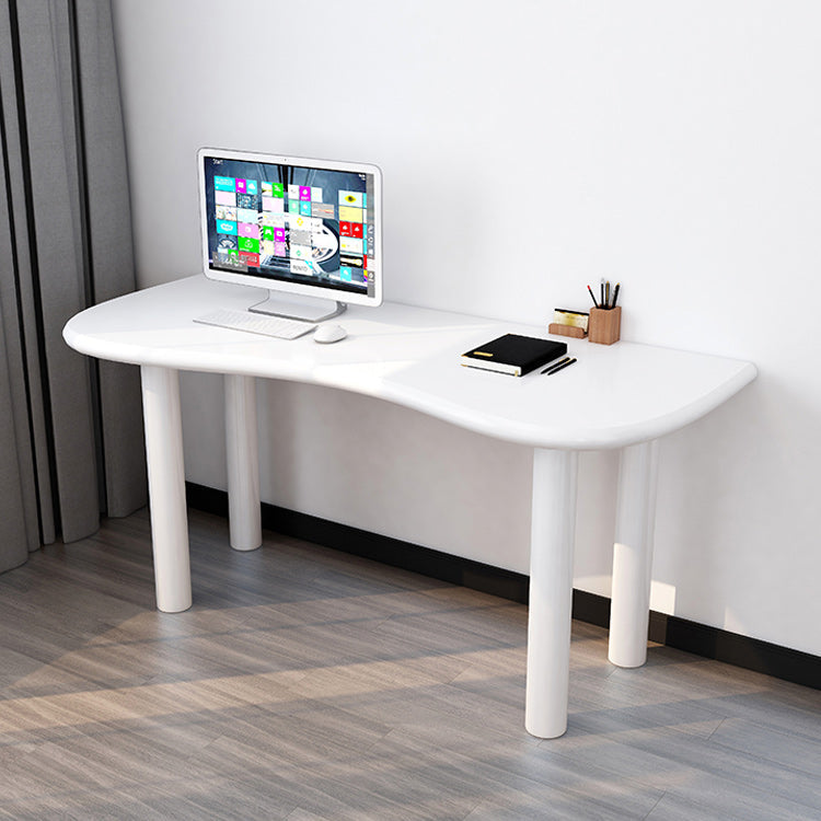 Modern Solid Wood Writing Desk 29.53" Tall Parsons Base Office Desk 55.1"L x 27.6"W x 29.5"H White Clearhalo 'furn' 'furn_office_desk' 'Furniture' 'Office Desks' 'Office Furniture' 'office_desk' 6500168