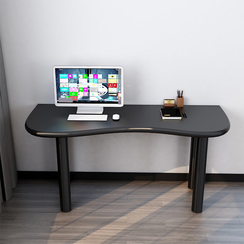 Modern Solid Wood Writing Desk 29.53" Tall Parsons Base Office Desk Black Clearhalo 'furn' 'furn_office_desk' 'Furniture' 'Office Desks' 'Office Furniture' 'office_desk' 6500175