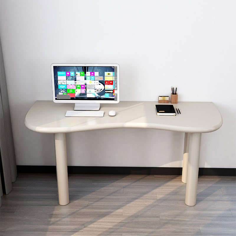Modern Solid Wood Writing Desk 29.53" Tall Parsons Base Office Desk Khaki Clearhalo 'furn' 'furn_office_desk' 'Furniture' 'Office Desks' 'Office Furniture' 'office_desk' 6500177