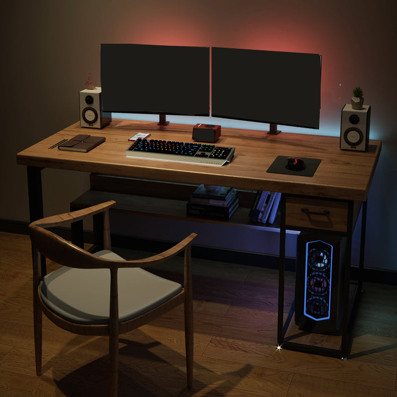 Contemporary Rectangular Computer Desk Home Solid Wood Office Desk with Legs Clearhalo 'furn' 'furn_office_desk' 'Furniture' 'Office Desks' 'Office Furniture' 'office_desk' 6500233