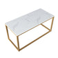 Glam Stone Office Desk 29.53-inch Tall Rectangular Writing Desk White-Gold Clearhalo 'furn' 'furn_office_desk' 'Furniture' 'Office Desks' 'Office Furniture' 'office_desk' 6500261