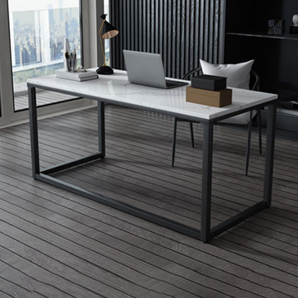 Glam Stone Office Desk 29.53-inch Tall Rectangular Writing Desk Clearhalo 'furn' 'furn_office_desk' 'Furniture' 'Office Desks' 'Office Furniture' 'office_desk' 6500269