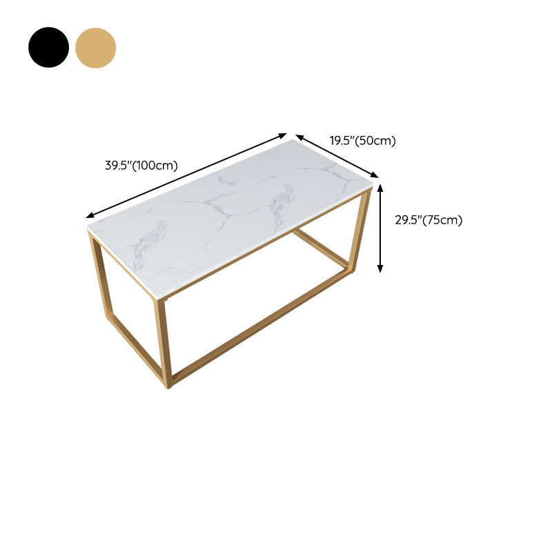 Glam Stone Office Desk 29.53-inch Tall Rectangular Writing Desk Clearhalo 'furn' 'furn_office_desk' 'Furniture' 'Office Desks' 'Office Furniture' 'office_desk' 6500275