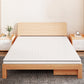 Natural Platform Bed Solid Wood Standard Bed with Rectangular Headboard