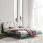 Lussuoso telaio da letto imbottito trapuntato King e letto a pannello queen size in verde scuro