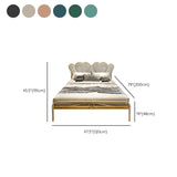 Metalen draad-grid bedframe gestoffeerd paneelbed met hartvormig hoofdeinde