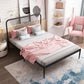 Minimalistisch ijzeren open frame bed luxueus metalen prinsesbed frame