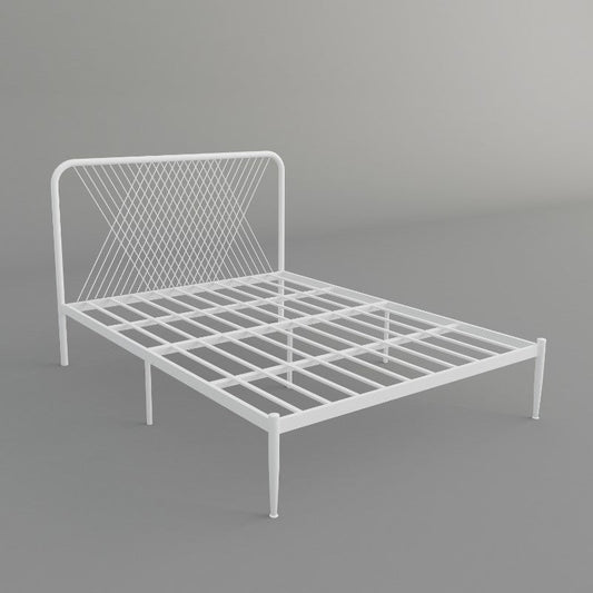 Minimalist Iron Open-Frame Bed Luxurious Metallic Princess Bed Frame