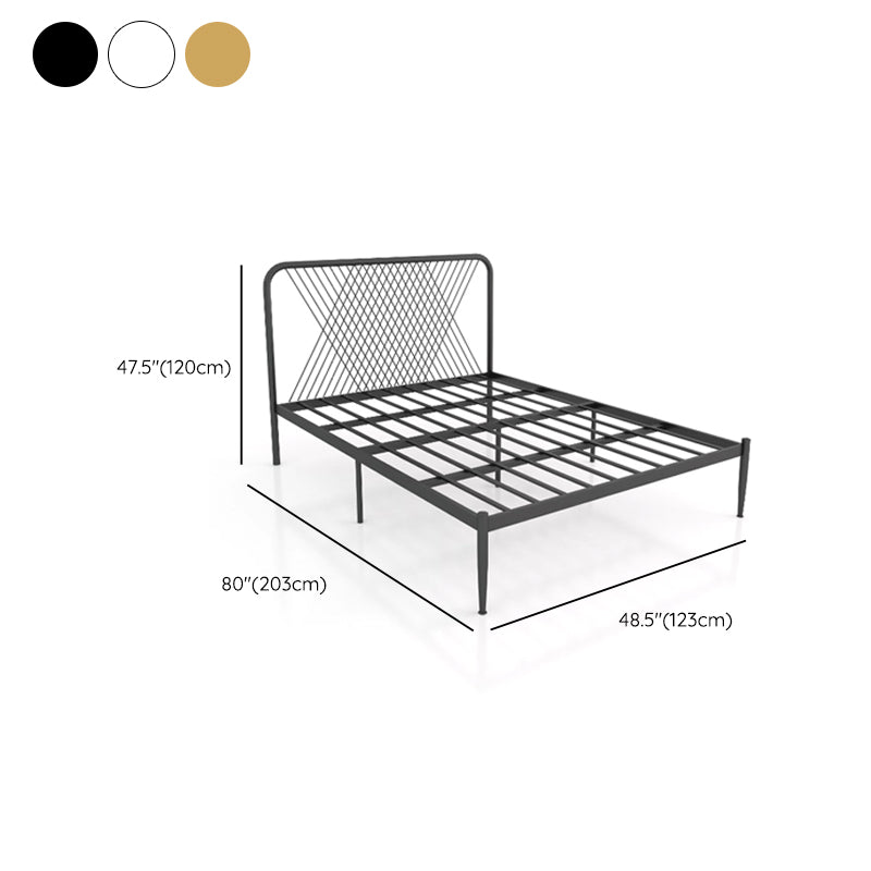 Minimalistisch ijzeren open frame bed luxueus metalen prinsesbed frame
