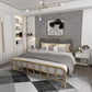 Gestoffeerd metalen open-frame bed 43,3-in High Golden Bed frame