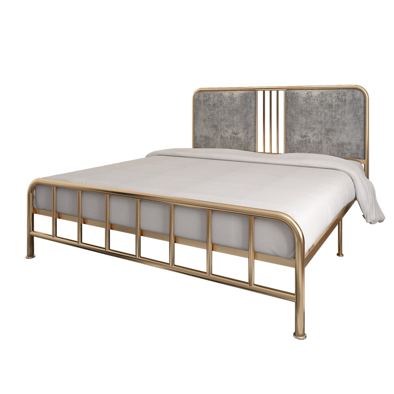 Gestoffeerd metalen open-frame bed 43,3-in High Golden Bed frame