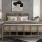 Gestoffeerd metalen open-frame bed 43,3-in High Golden Bed frame