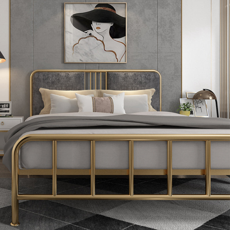 Gestoffeerd metalen open-frame bed 43,3-in High Golden Bed frame