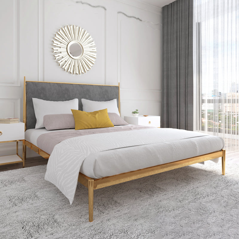 Lussuoso telaio del letto di ferro in ottone rivestito a pannello alto