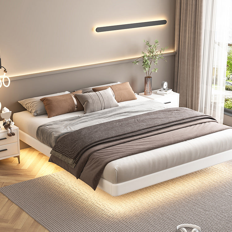 Piattaforma contemporanea legno legno e piattaforma imbottita con gambe metalliche