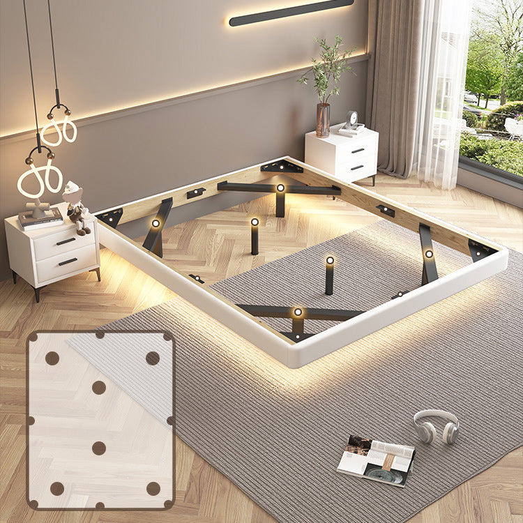 Piattaforma contemporanea legno legno e piattaforma imbottita con gambe metalliche