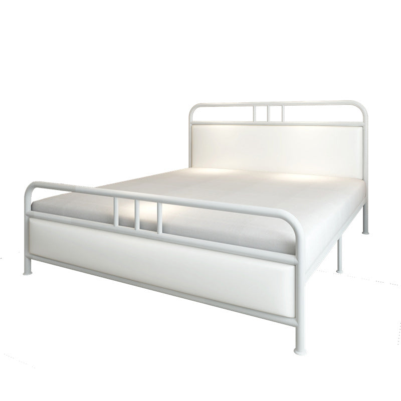 Cadre de lit en métal standard contemporain avec tête de lit rembourrée