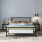 Modern Metal Open-Frame Bed Mattress Included Standard Bed with Custom Gold Legs