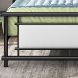 Modern Metal Open-Frame Bed Mattress Included Standard Bed with Custom Gold Legs