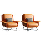 Contemporary Cross Accent Armchair Arms Included Office Accent Chair Orange Faux Leather 2 Piece Set Clearhalo 'Accent Chairs' 'accent_chairs' 'Chairs & Seating' 'furn' 'furn_accent_chairs' 'Furniture' 'Living Room Furniture' 6500703