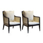 Mid-century Accent Armchair Removable Cushions Accent Room Chair Cotton and Linen 2 Piece Set Black Clearhalo 'Accent Chairs' 'accent_chairs' 'Chairs & Seating' 'furn' 'furn_accent_chairs' 'Furniture' 'Living Room Furniture' 6500716